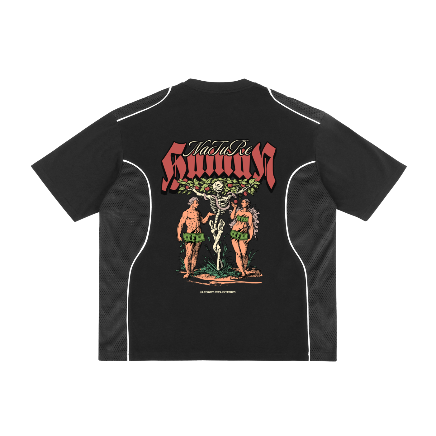 Human Nature - Black Piped Panel T-Shirt