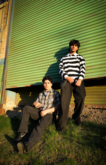 "BUILT BY GOD" Stripe Polo Shirt